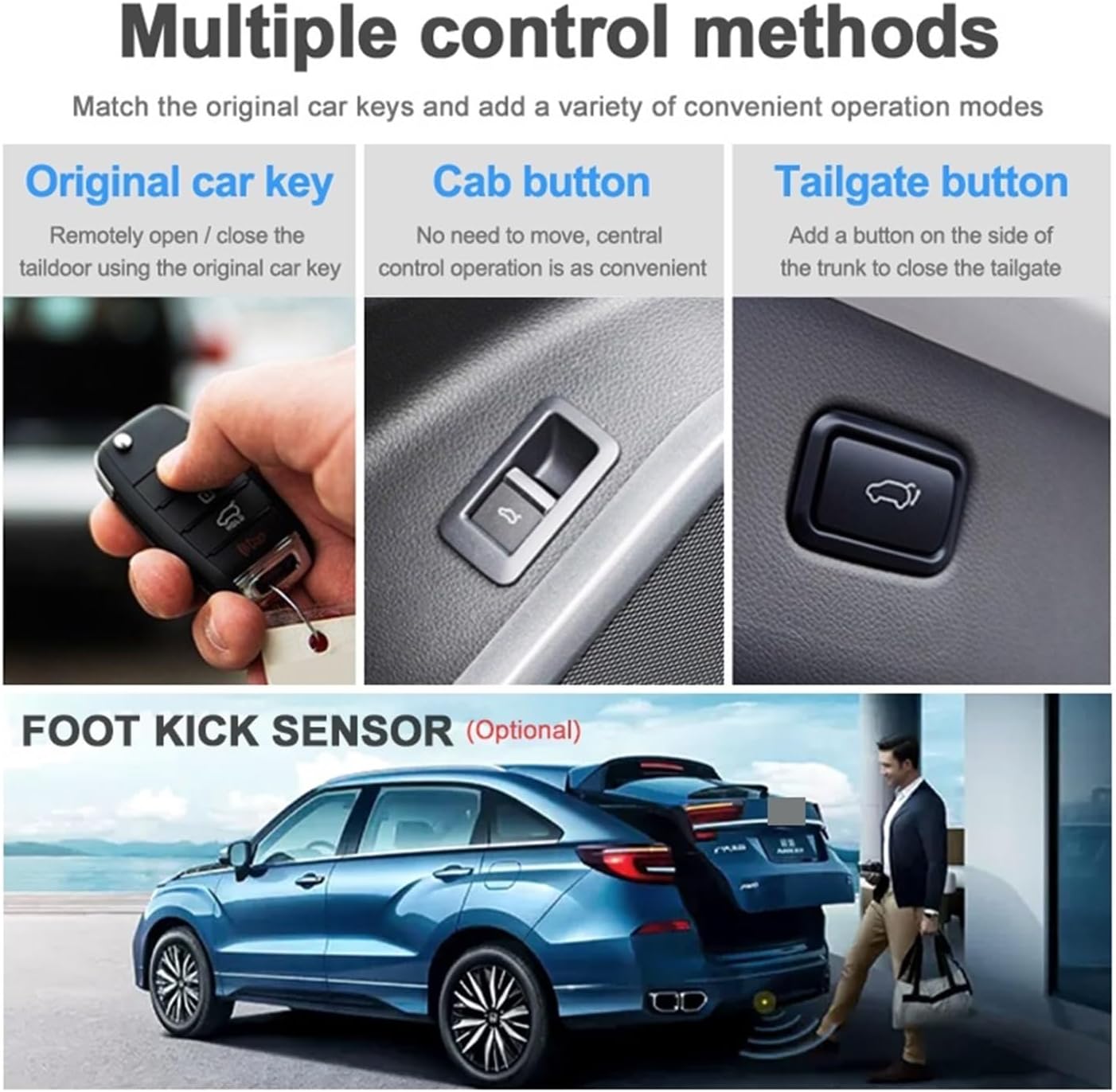 Electric Tailgate Car Lift Auto Automatic Trunk Opening Electric Motor Compatible with Trunk Car Accessory Compatible with Mercedes GLC GLA 2015-2021(No Kick Sensor)