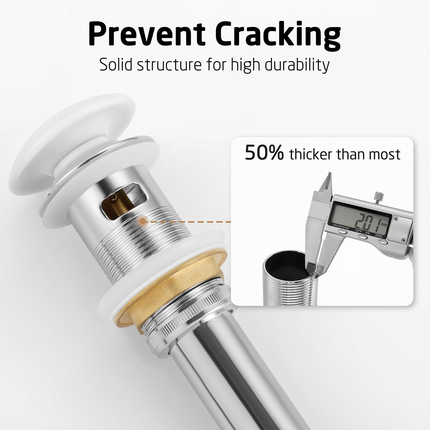 KES Bathroom Sink Drain with Oveflow White Ceramic Cap White Vessel Sink for Bathroom Above Counter Sink, S2008A-CW+BVSC129