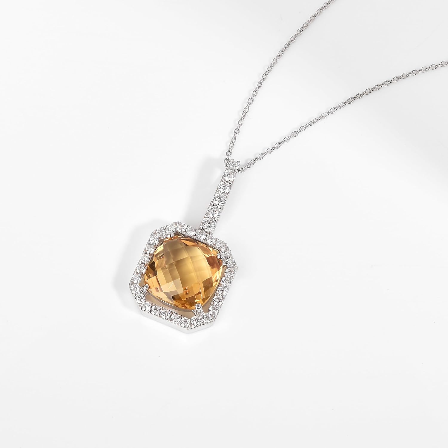 Genuine Citrine Briolette Pendant in .925 Sterling Silver Orange Jewelry Briolette Cut Necklace November Birthstone Citrine Jewelry Gift For Her - Image 3