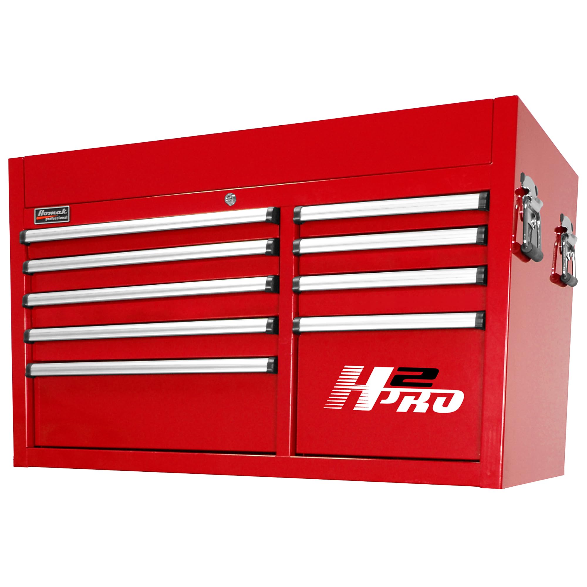 Homak H2PRO 41in. 9-Drawer Top Tool Chest - Red, 41 1/8in.W x 21 3/4in.D x 24 1/2in.H, Model Number RD0201091