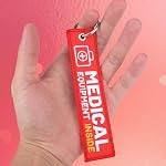 2pcs Étiquettes d'alerte médicale pour sac, Matériel médical Bagages à la demande ID Mots-clés Porte-clés pour Sac à dos