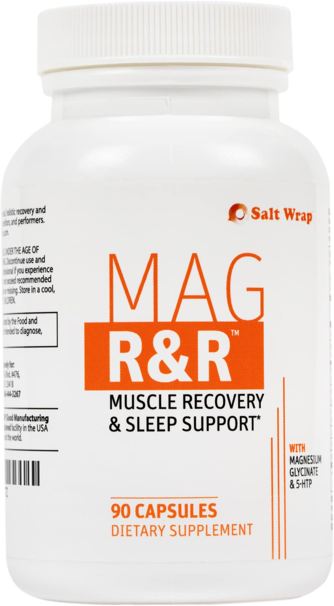 - SaltWrap Mag R&R - Nighttime Muscle Cramps Support, Natural Sleep Support for Adults with Magnesium Glycinate for Muscle Spasm and Leg Cramps Relief, 90 Capsules