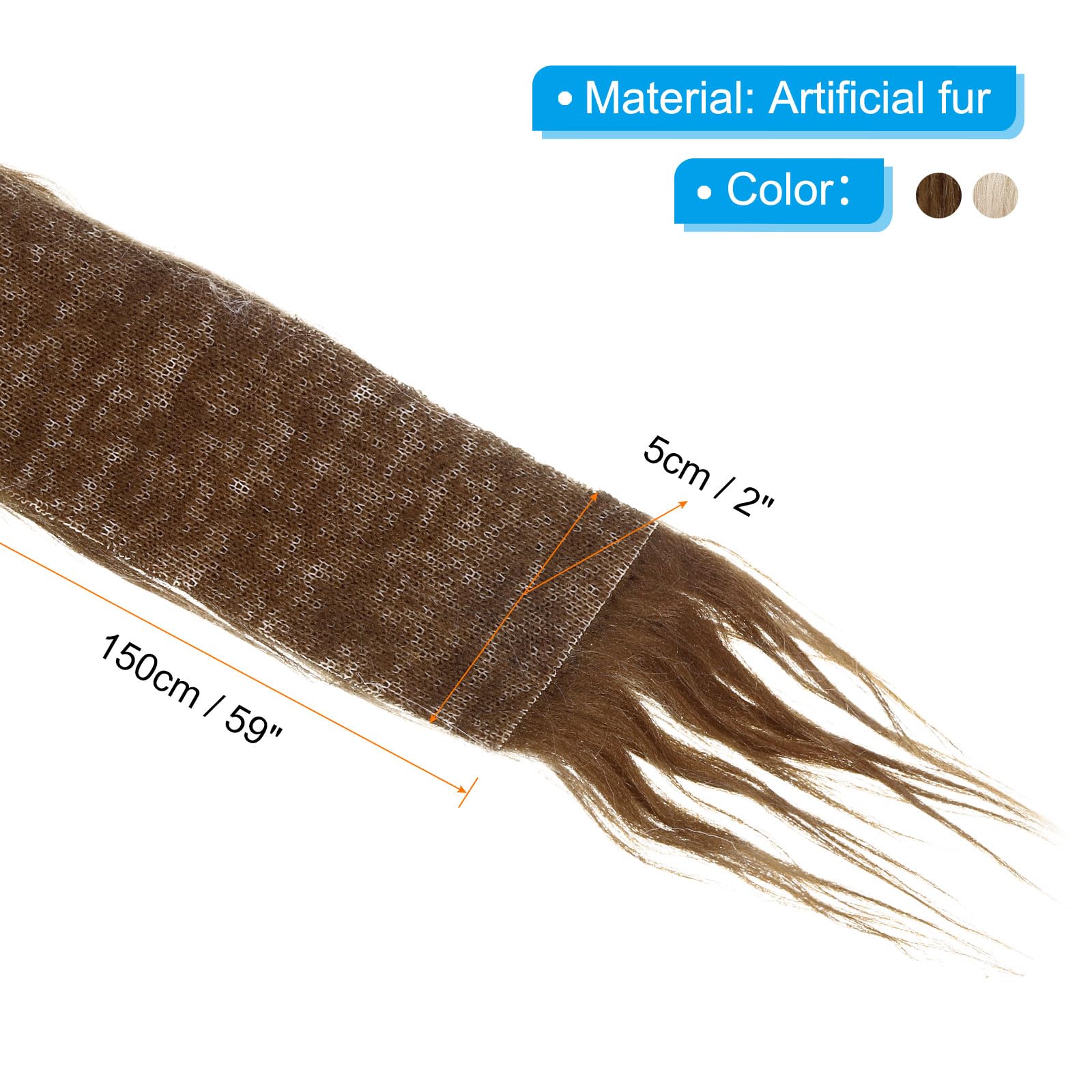 PATIKIL Plush Faux Fur Fabric Precut Strips - Image 2