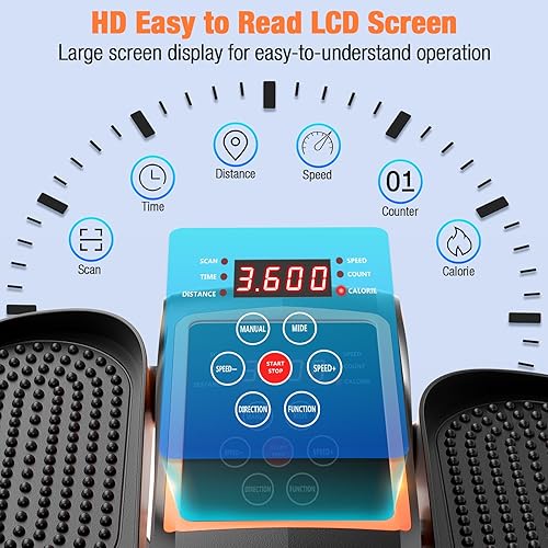 Miniatura 6 de Under Desk Elliptical Exercise Machine, Ellipse Leg Exerciser as Seen on TV with Remote, 15 Adjustable Speed, Portable Leg Exerciser While Sitting