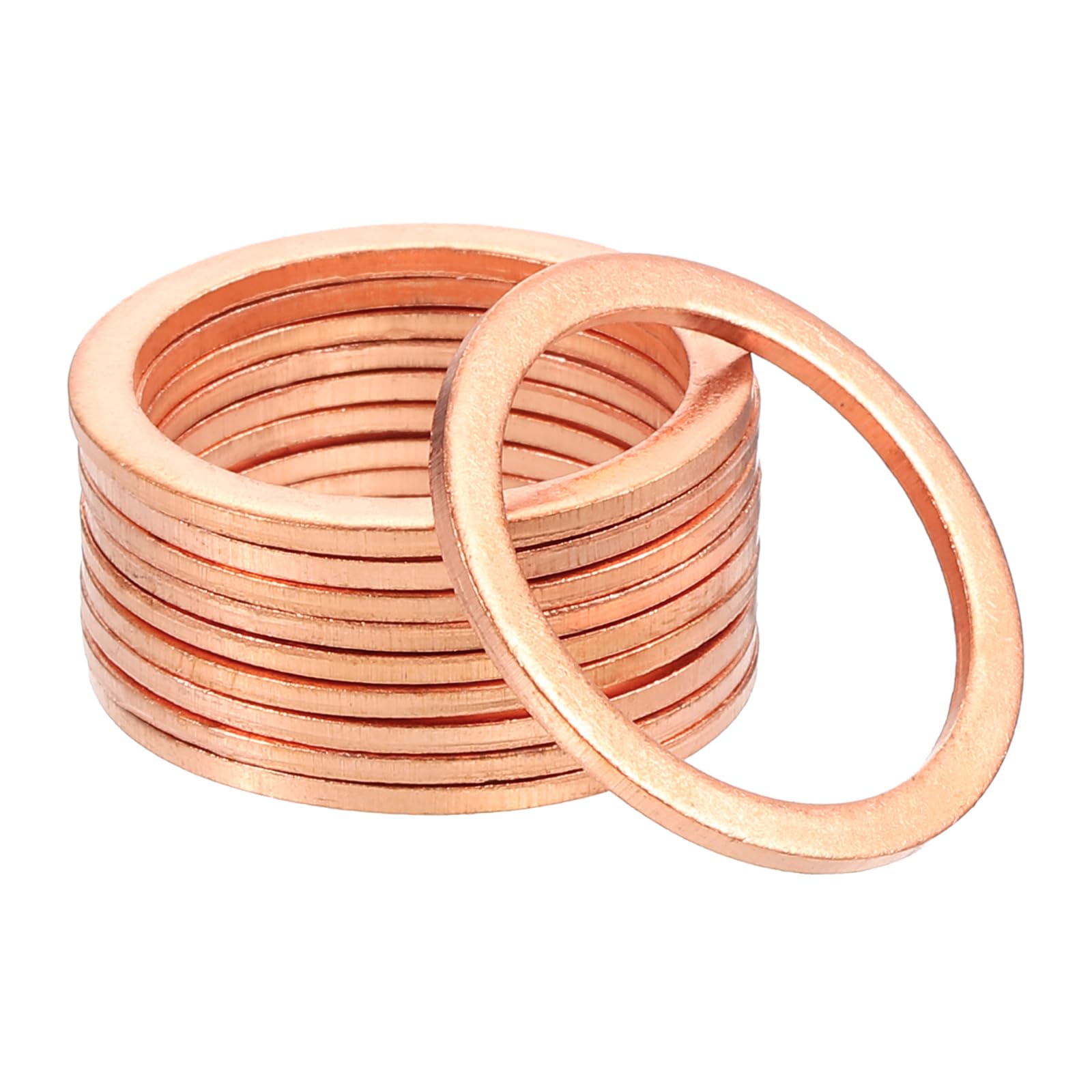 sourcing map 25Pcs 24mm x 30mm x 1.5mm Copper Flat Washers Screw for Bolt