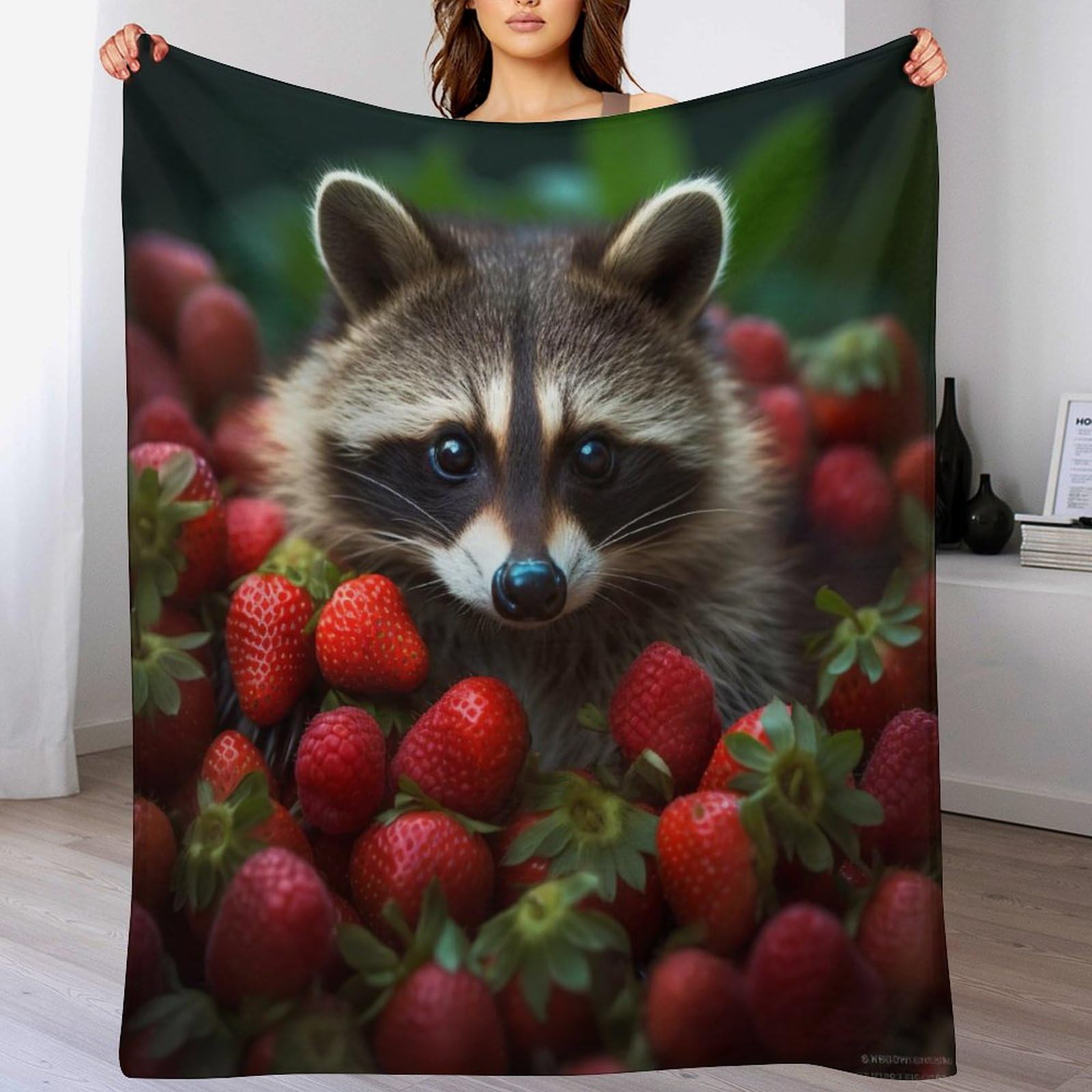 Couverture lit raton laveur en flannel premium douce jeté de canapé durable