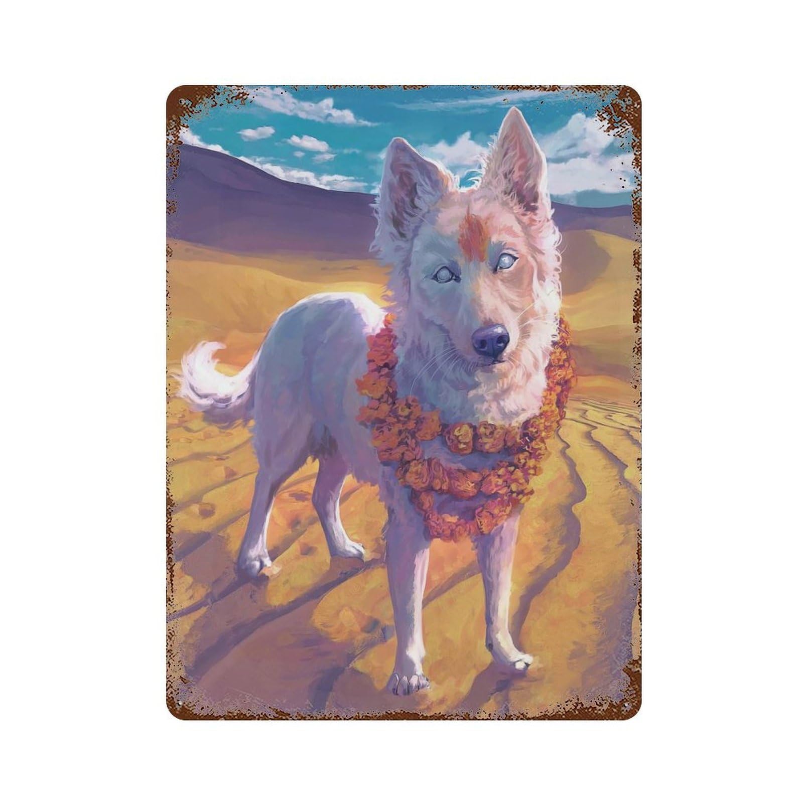 Rust Effect Sarama Weathered Tin Sign 15.7"x11.8", Retro Wall Decor for Garage, Bar And Workshop Decor