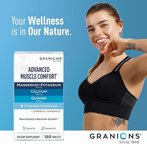 Miniatura 7 de Granions Advanced Muscle Comfort - Pastillas relajantes musculares naturales con quinina, magnesio, potasio, vitaminas B, manzanilla y CoQ10 para
