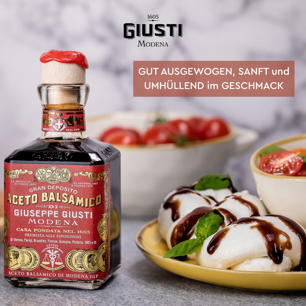 Giusti Aceto Balsamico di Modena - Balsamessig aus Modena 3 Goldmedaillen in Cubicaflasche (1 x 0.25 l)
