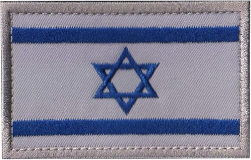 Parche bordado de 2 x 3 pulgadas con bandera de Israel, estrella judía moral de David, para coser en emblema nacional israelí, parches de bandera