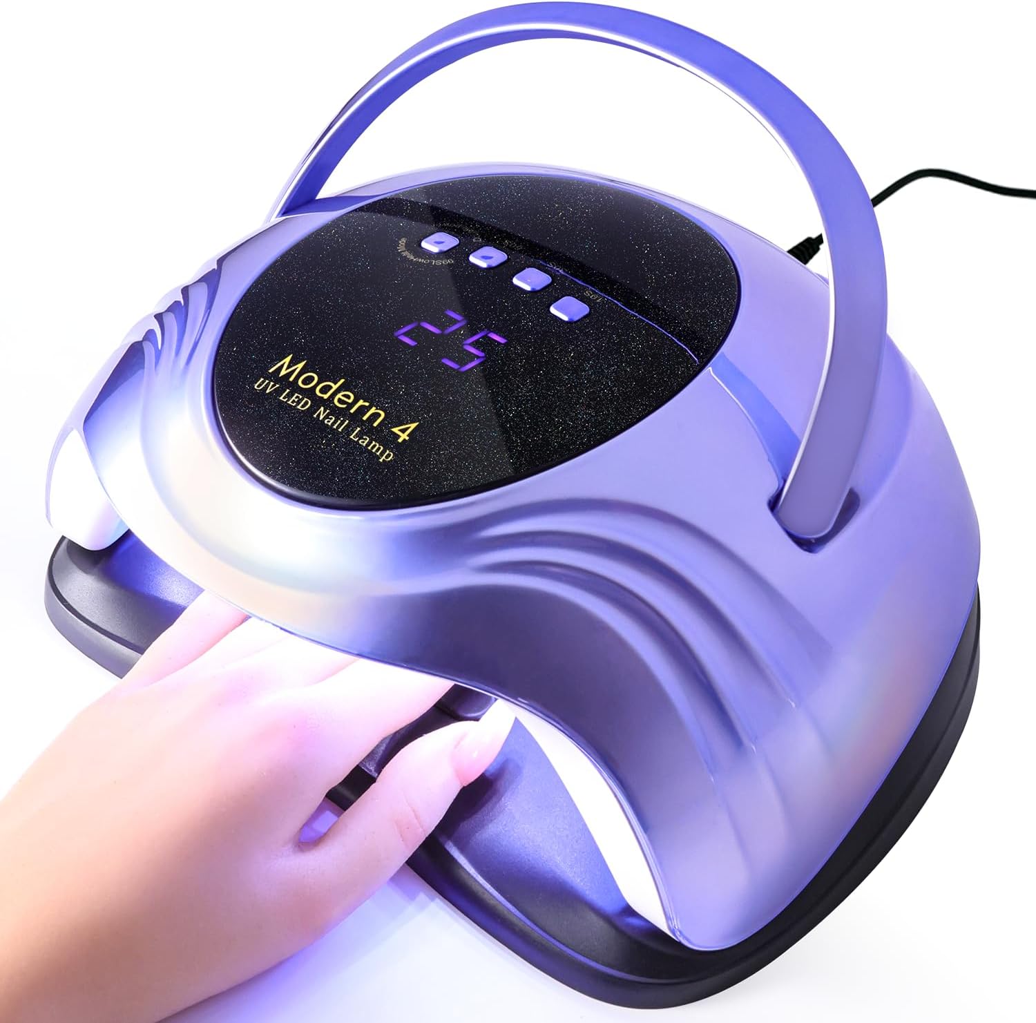 Limegirl UV Nail Lamp - Pearlescent Version, Professional Nail Dryer with 4 Timer, Powerful Dual UV & LED Lamp Beads and Auto Sensor, Fast Curing Gel Lamp, Salon Home Manicure Kit (Pearl Violet)