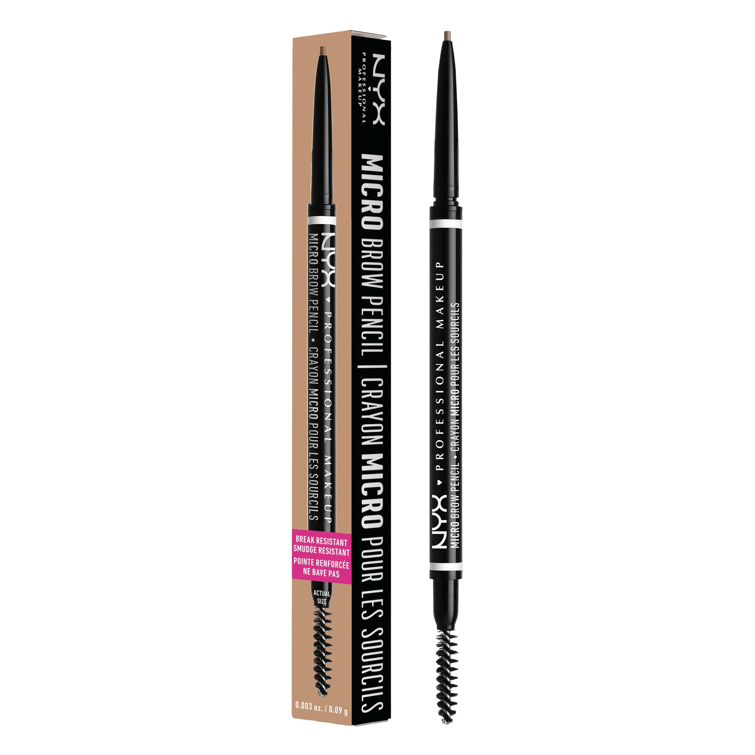 NYX Professional Makeup Micro Brow Pencil, Dual Ended Precise: Ash Blonde