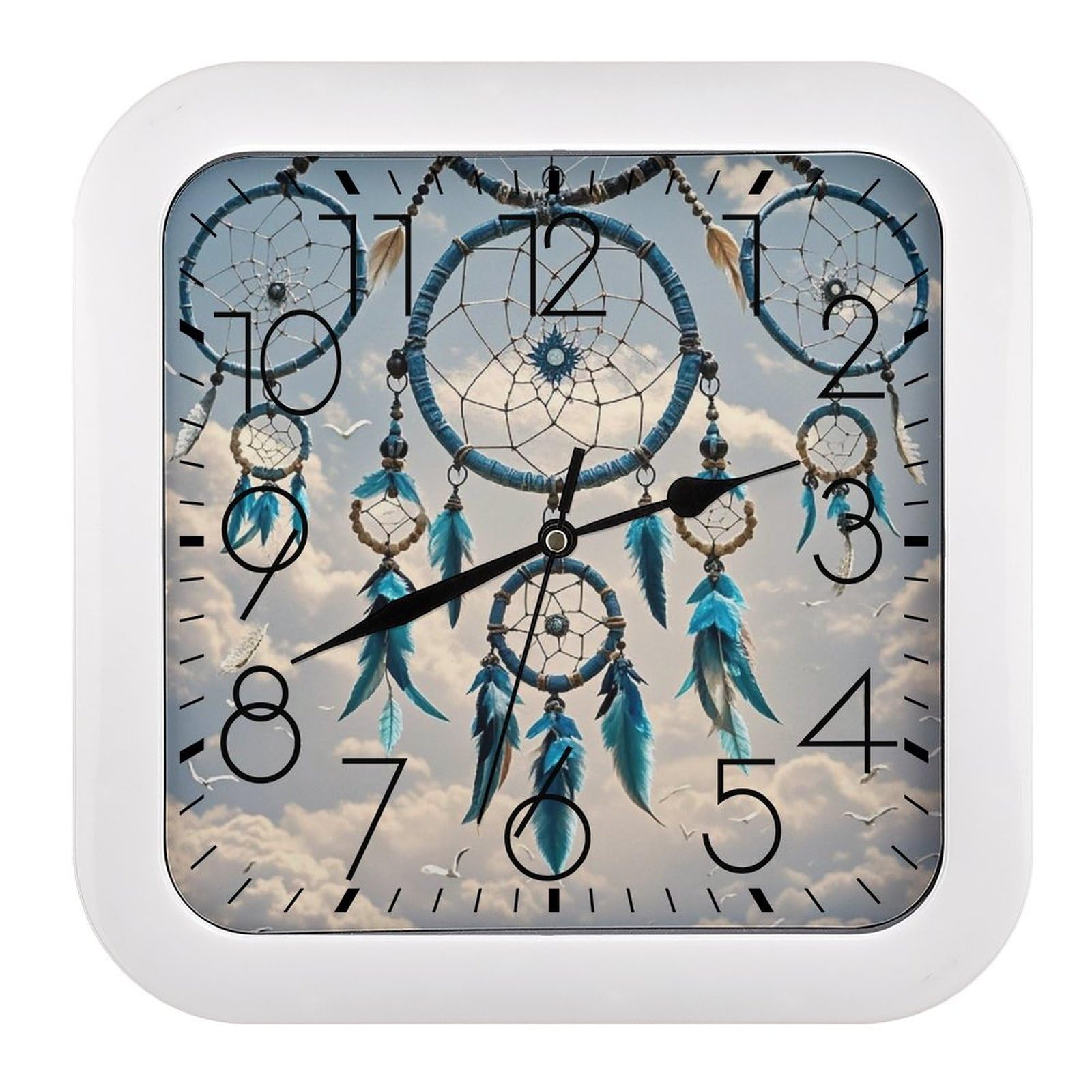 Horloge murale Native Dream Catcher sans tic-tac pour mieux dormir