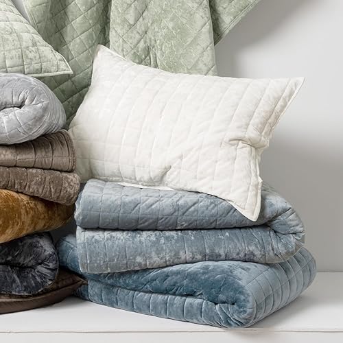 Miniatura 118 de RECYCO - Juego de edredón de terciopelo ligero, ropa de cama con edredón acolchado de gran tamaño y 2 fundas de almohada a juego, para usar todo