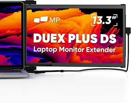 MP Portable Monitor - Mobile Pixels Duex Plus DS 13.3" Laptop Monitor | FHD 1080P USBA/Type-C/HDMI Plug and Play Laptop Screen for 13"-14.5" Laptops, Windows/macOS/Android/Switch Compatible