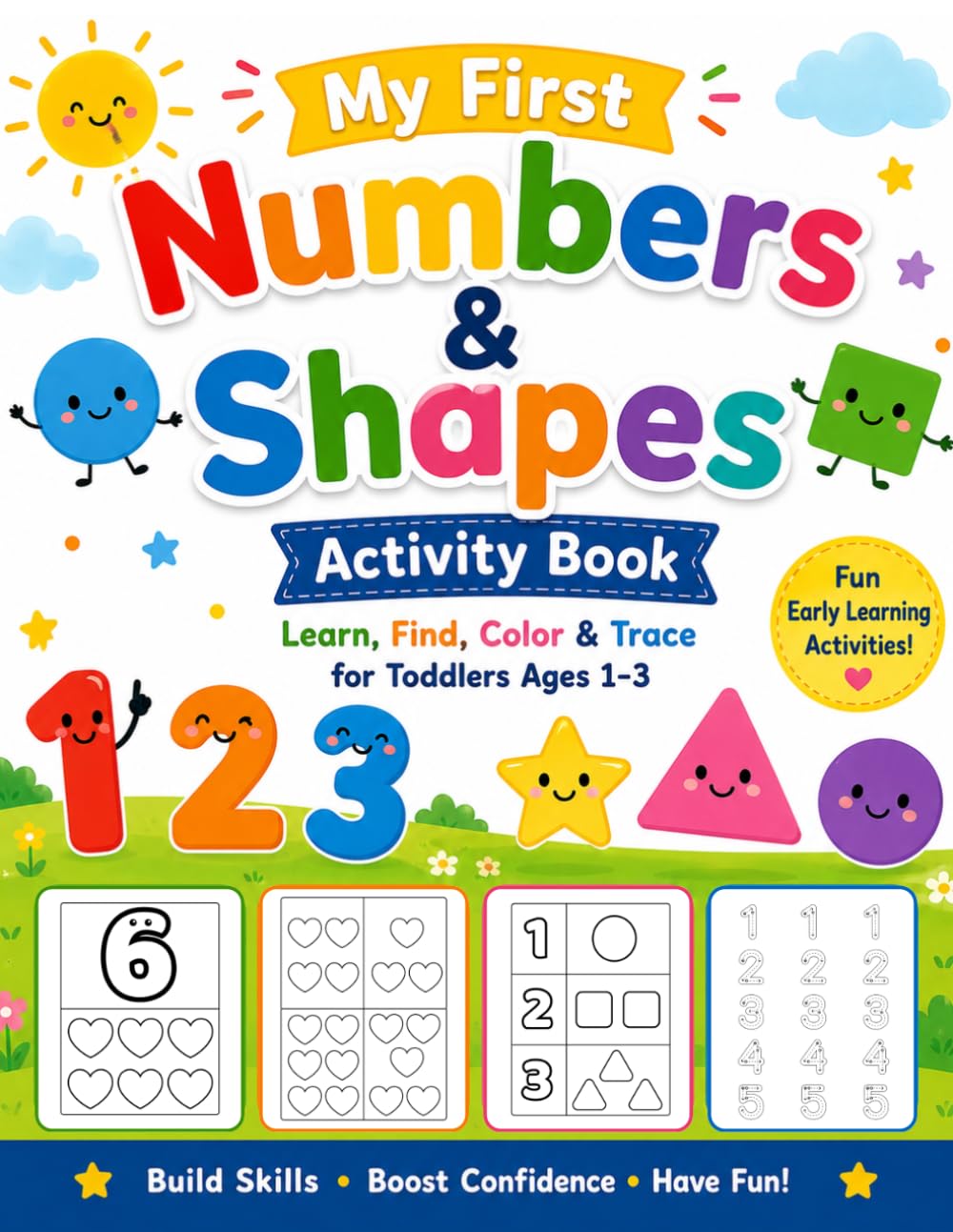 My First Numbers & Shapes: Learn, Find, Color & Trace for Toddlers Ages 1-3