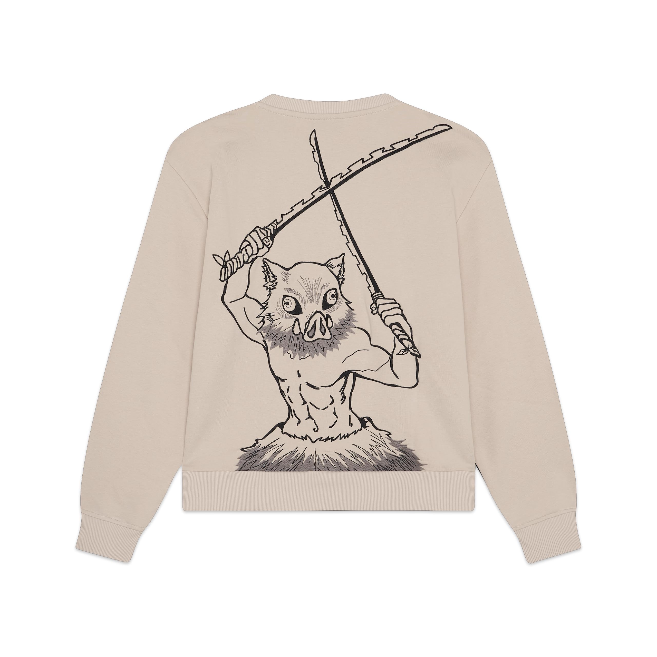 Sudadera Hashibira Inosuke beige unisex ligera y cálida de algodón 8