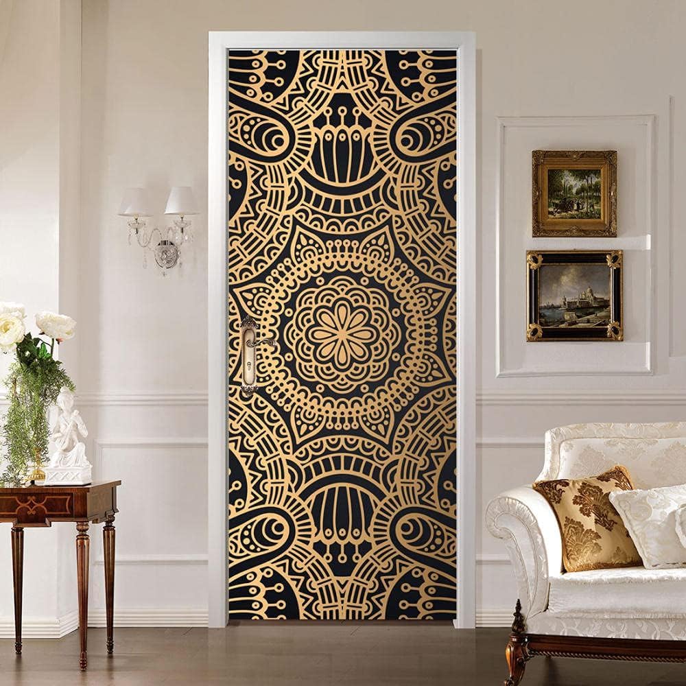 Adesivi Porte 3D Neri - Decorazione Moderna Per Porte Interne | 95x210cm | Facile Applicazione - Foto 2