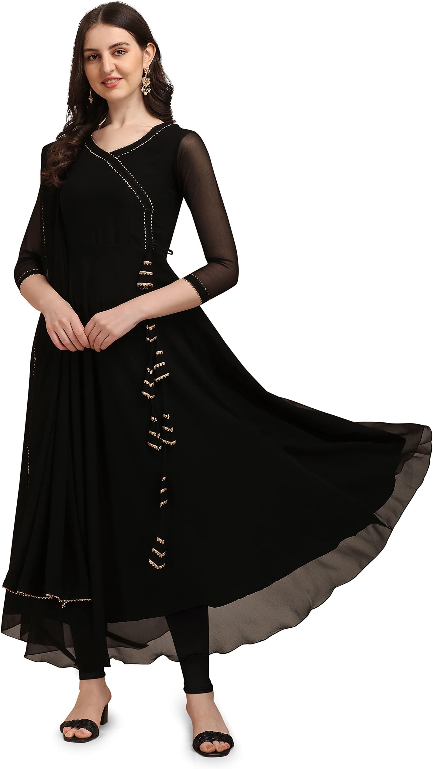 HESVI Women's Georgette Anarkali Kurta