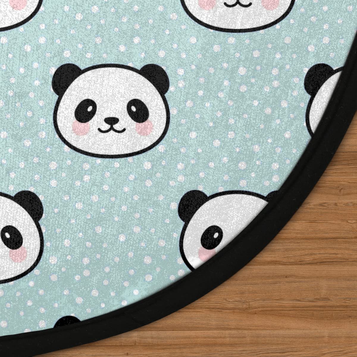TropicalLife Kreskówka panda okrągły dywanik 160 cm zabawna panda koło dywaniki do pokoju domu wewnątrz antypoślizgowa podłoga wewnątrz duża mata dywan