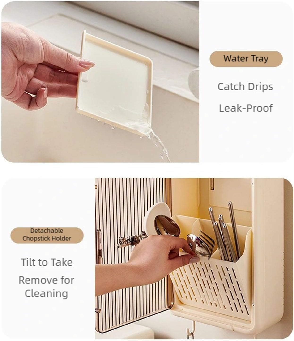 Space Efficient Transparency Wall Mounted Rack for Kitchen Utensils Designs Storage Container with Lid Wall Rack
