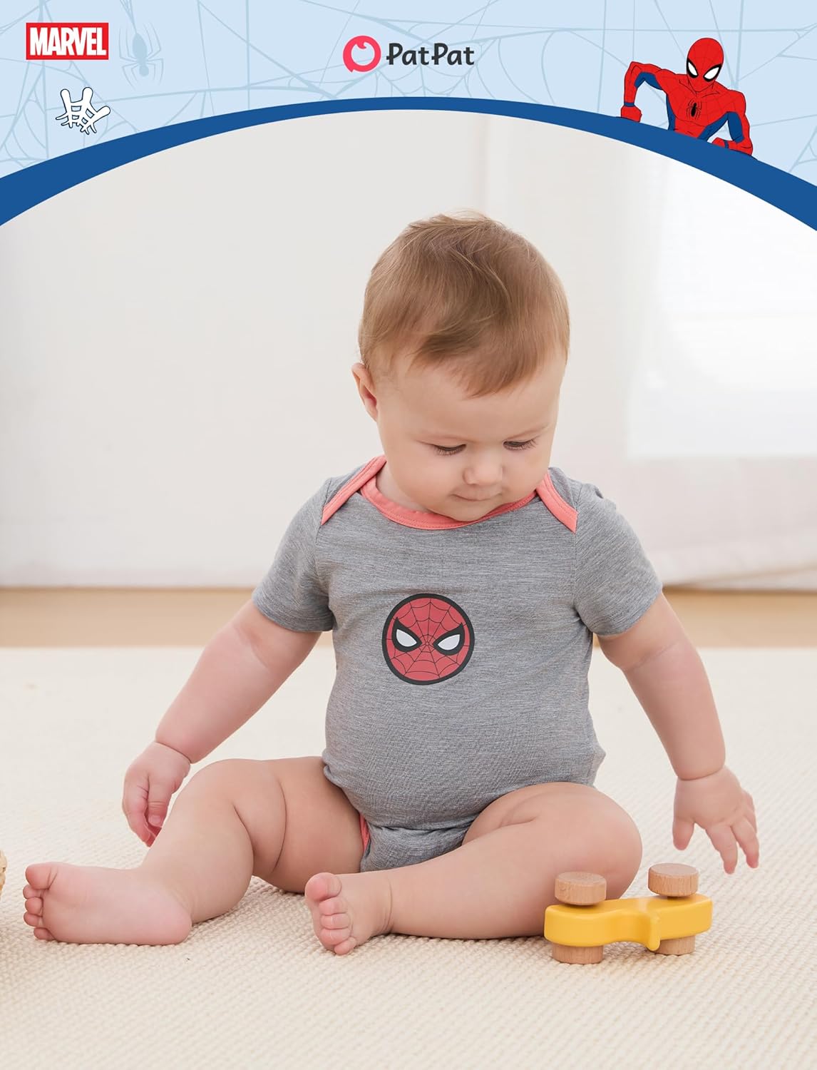 Disney Stitch Princess Marvel 3 Packs Baby Viscose Made from Bamboo Button Dwon Bodysuit for Newborn Infant