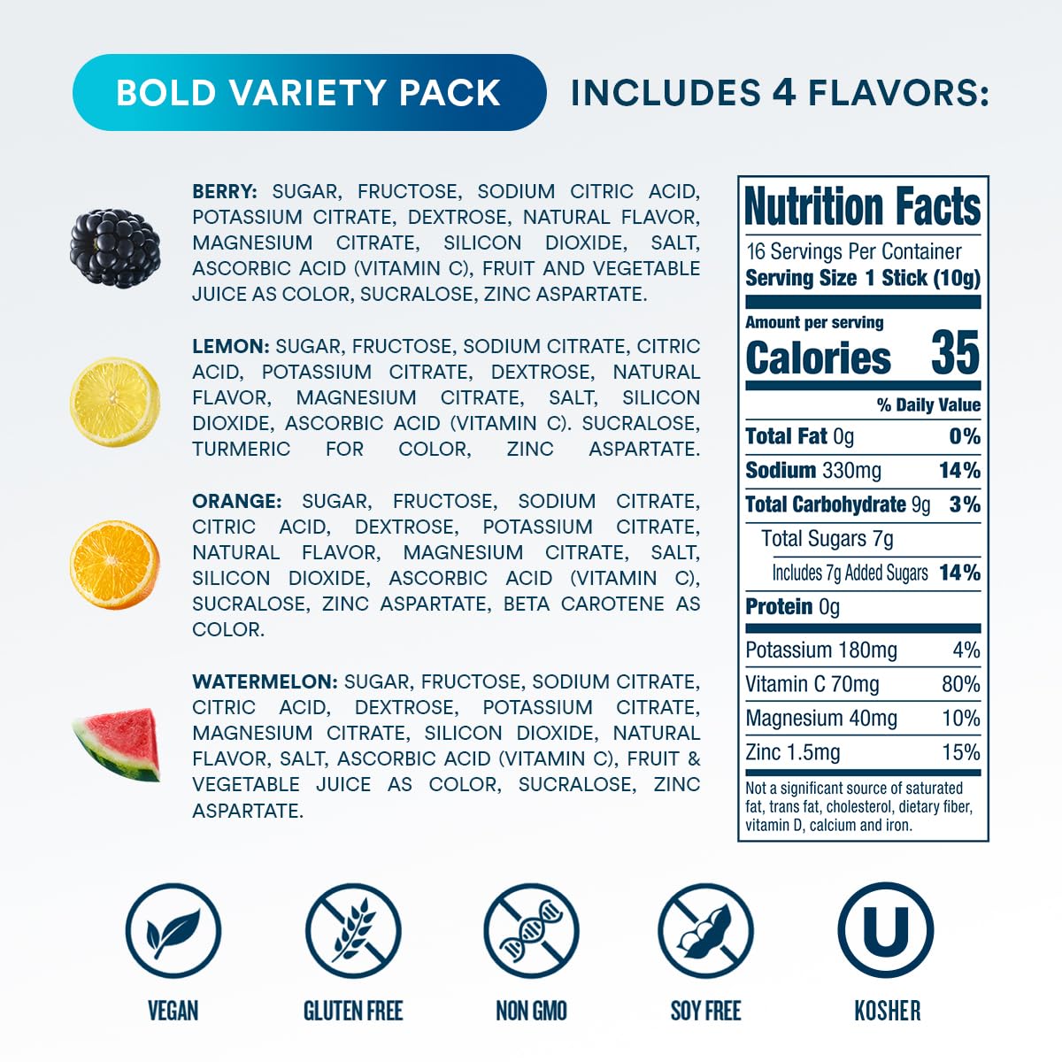 DripDrop Bold Variety Pack, Electrolyte Powder Drink Mix, Vegan, 16 Sticks — Amazon image 9