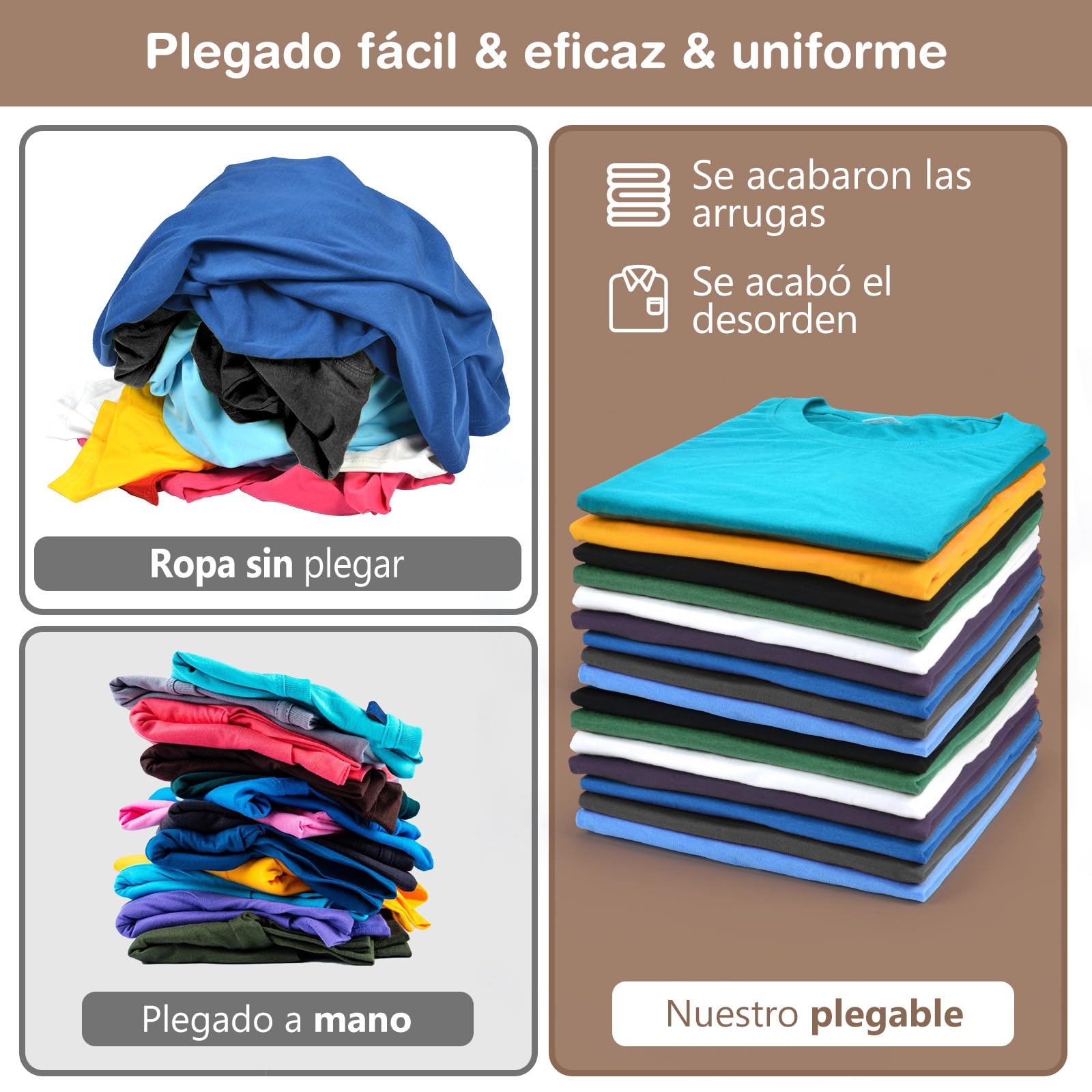 BoxLegend V7 Doblador Camisetas Tabla Para Doblar Ropa con Borde Metálico Negro