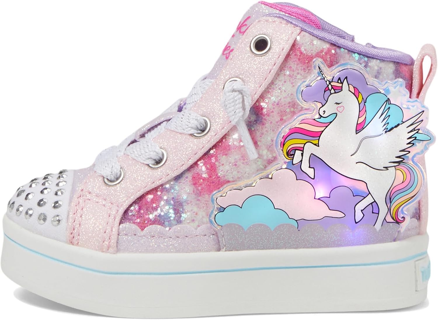 Skechers Girls TWI-Lites 2.0-Enchanted Unicorn Sneaker, Pink/Multi, 6 Toddler