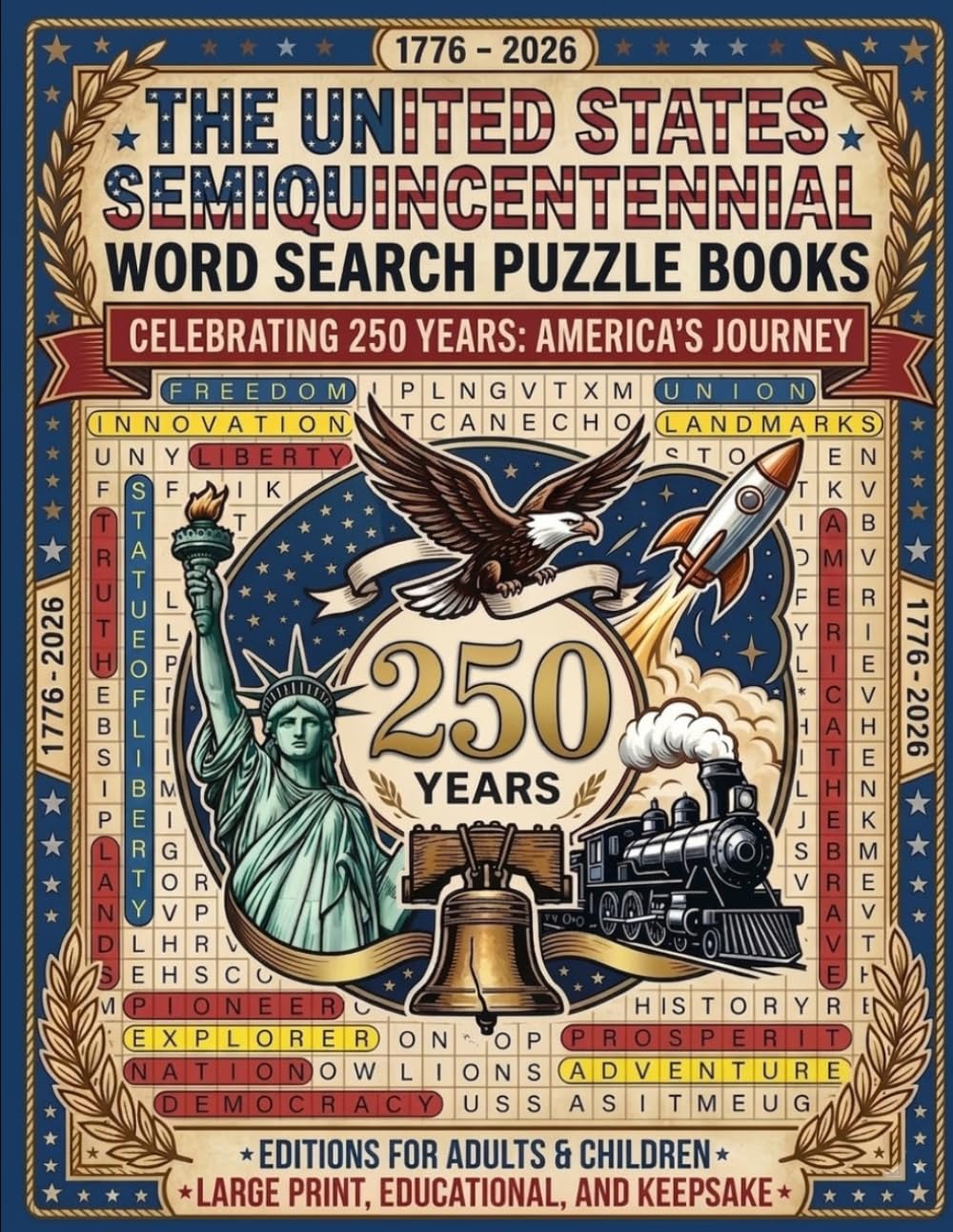America 250: A Patriotic Word Search Puzzle Book: Word search puzzles for the United States Semiquincentennial (America's Semiquincentennial)