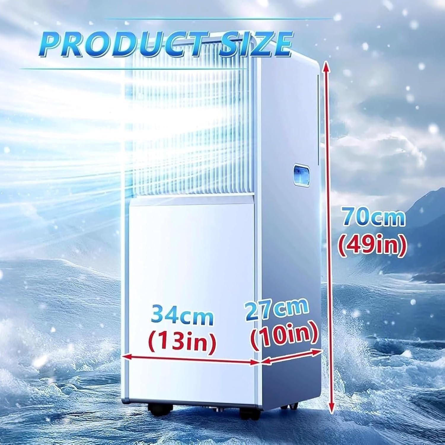 Aire Acondicionado Portátil 12000 BTU Silencioso para Habitaciones hasta 450 pies Cuadrados, 4-en-1 Modo Ventilador y Deshumidificador, Kit de Ventana Incluido, 12000 Btu, 12000 BTU