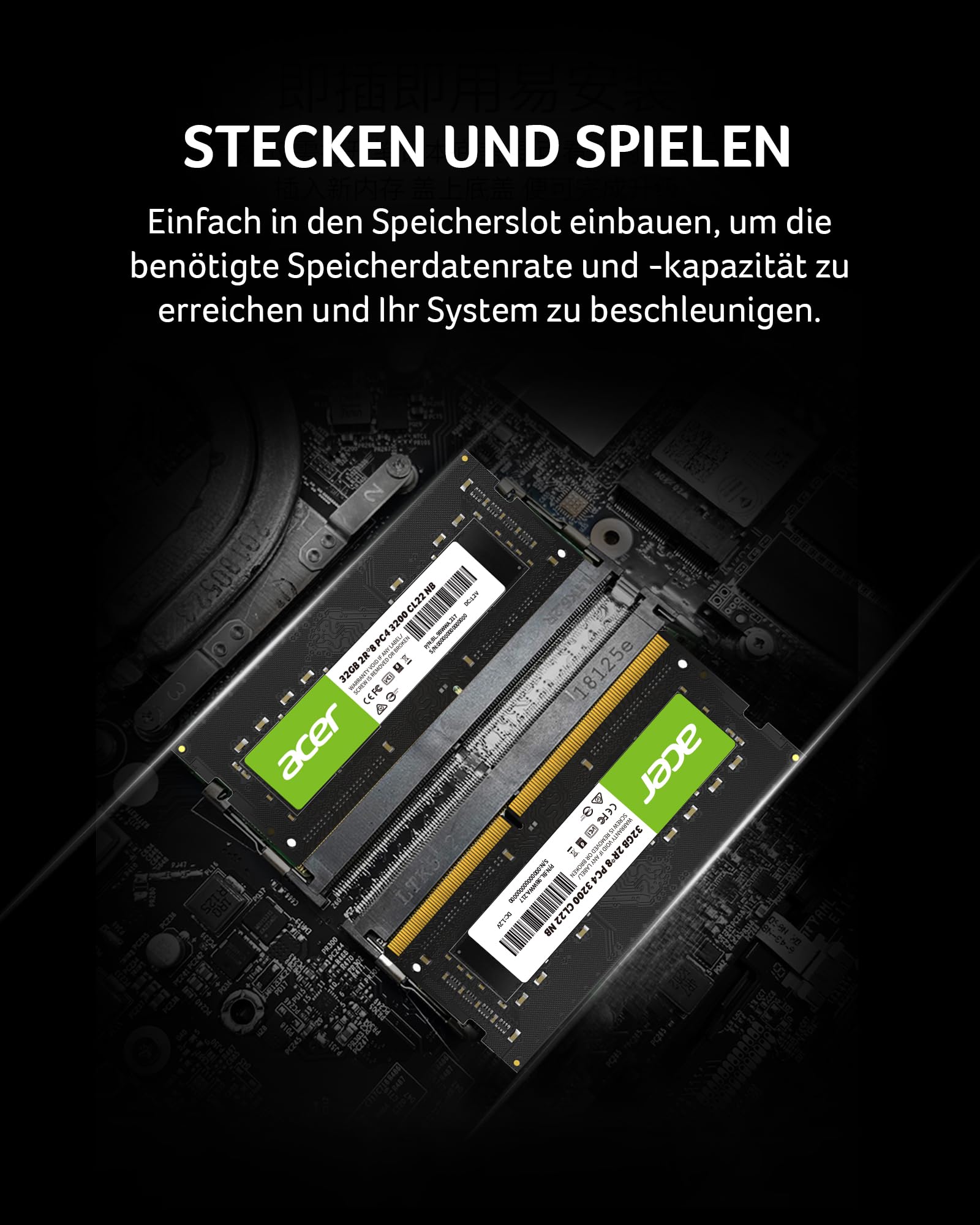 Acer SD100 32GB DDR4 SODIMM 3200MHz CL22-260-Pin Computer RAM