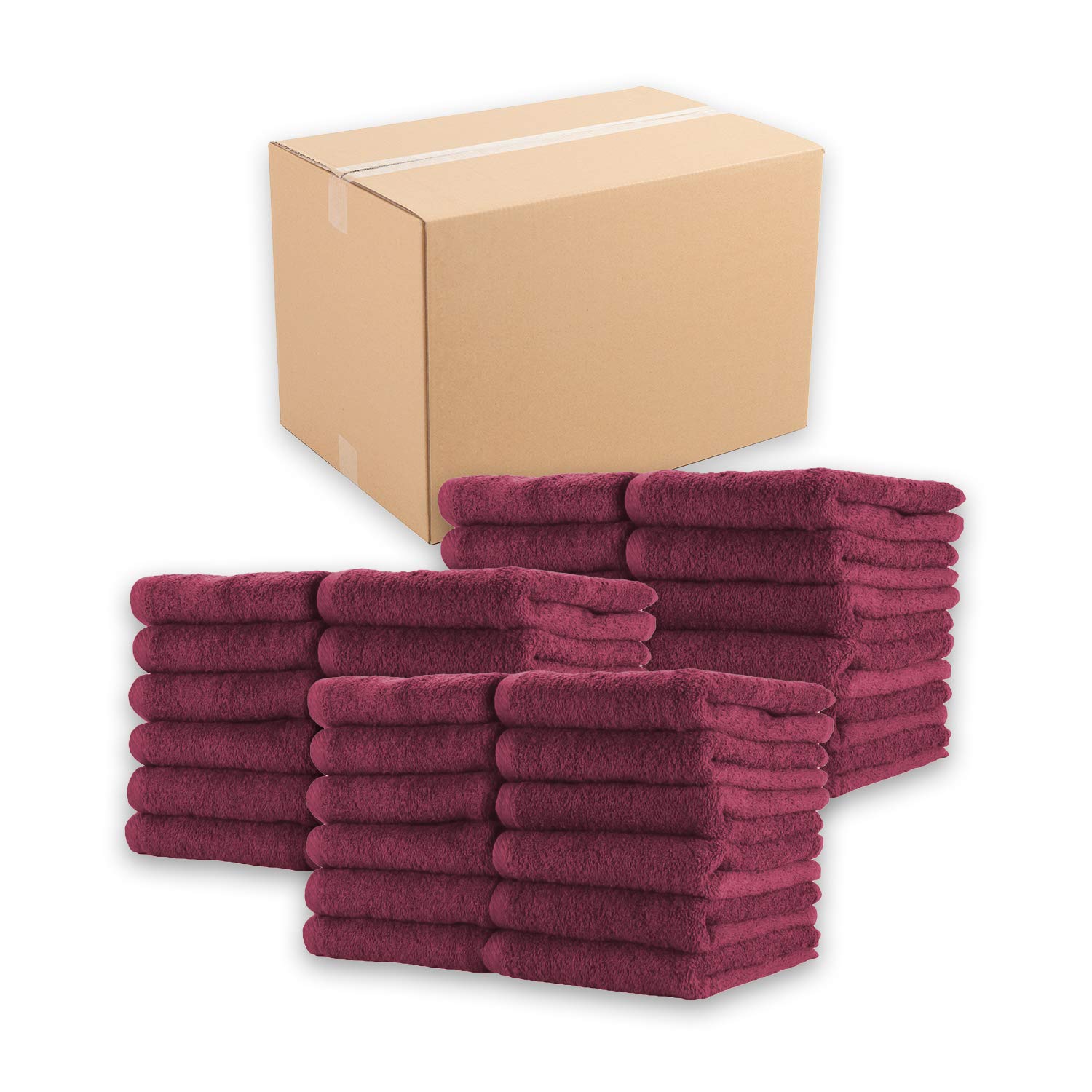 Arkwright Bleach Resistant Salon Towels Bulk - 100% Cotton Hair Towels, Soft, Absorbent, Quick Dry Spa &amp; Barber Towels for Hair Stylist, Nail Salon &amp; Esthetician, 16 x 27, Burgundy (Case of 144)