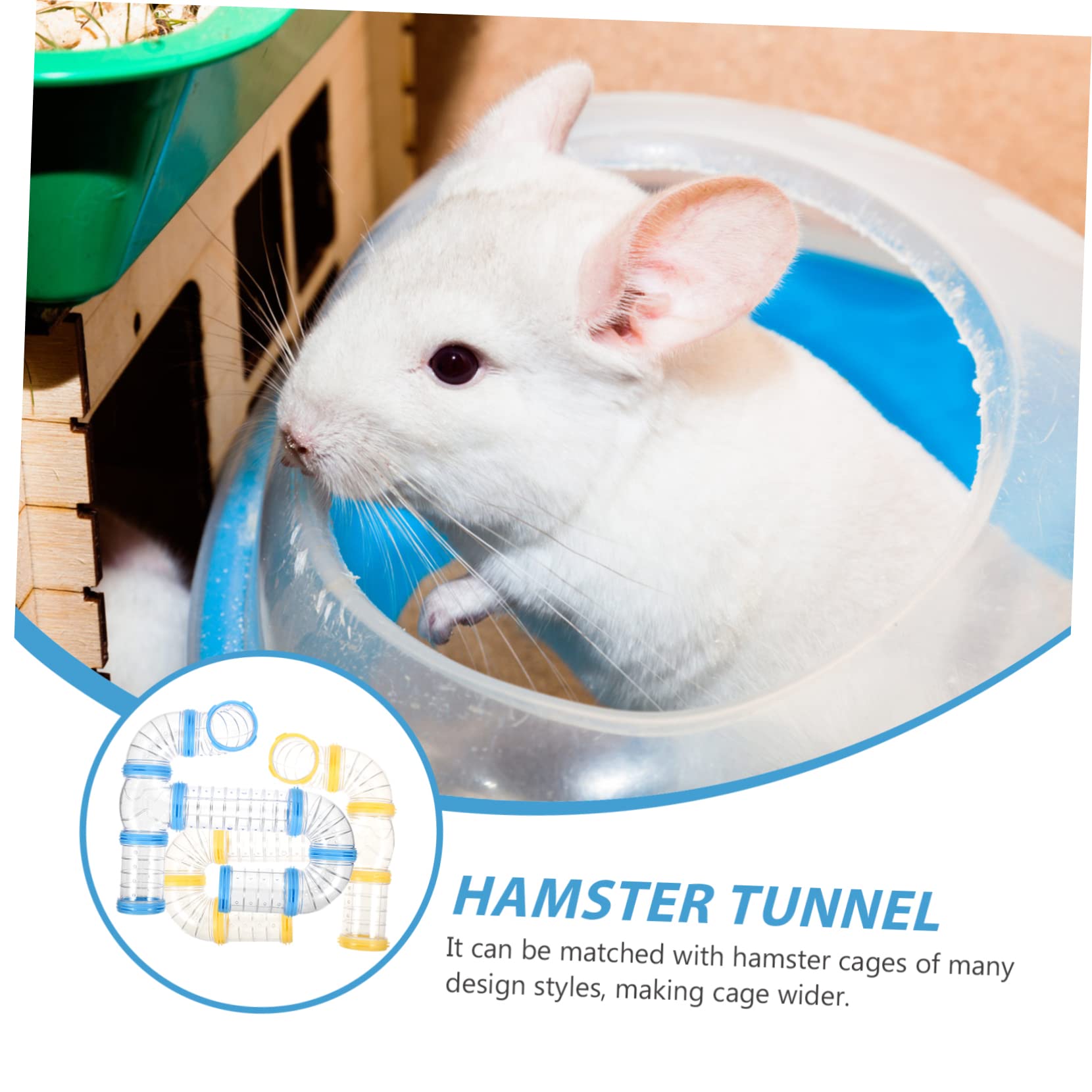 Hamstertunnel aus Kunststoff, Transparent, 2 Satz Verbindungsteile