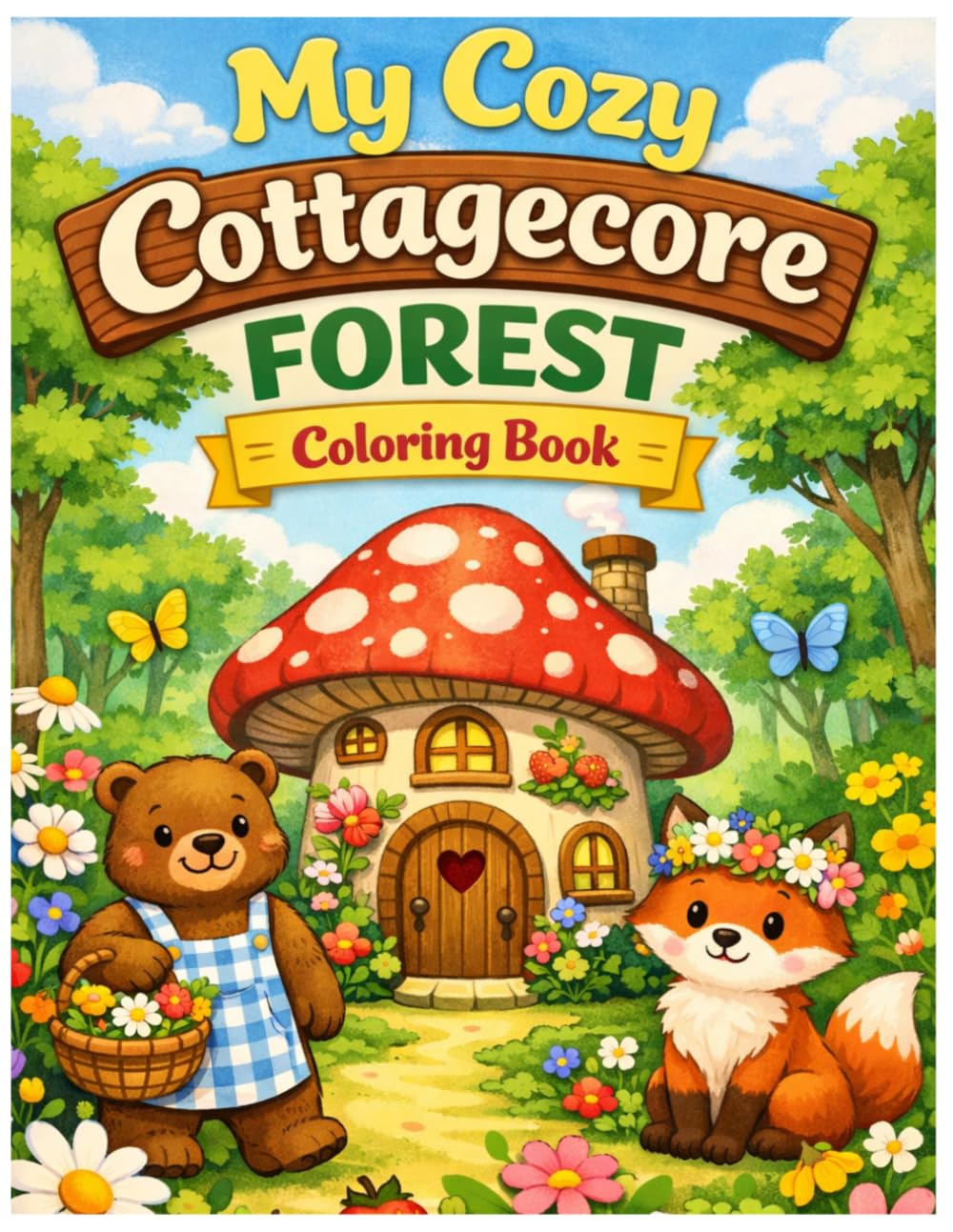 My Cozy Cottagecore Forest: A Bold & Easy Coloring Book for Little Dreamers