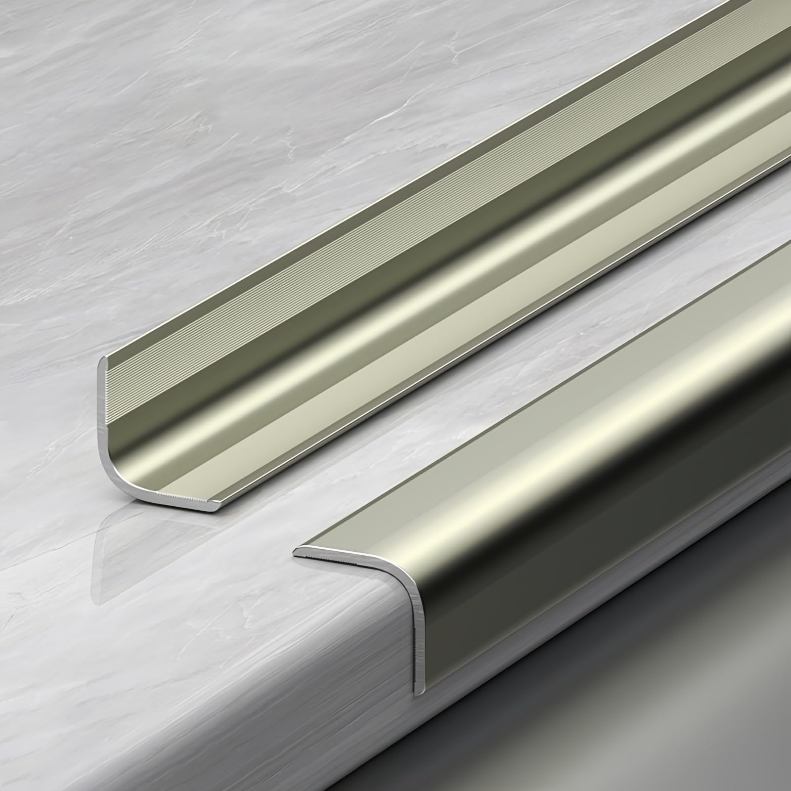 Protectores de esquina de 100 cm x 3 unidades de protectores de seguridad de esquina de aluminio para evitar arañazos y daños, perfecto para el hogar, la oficina y el uso industrial (champán