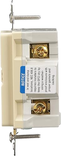 Miniatura 3 de EATON TWRSGF15V Arrow Hart Receptáculo dúplex Gfci resistente a manipulaciones y a la intemperie, 125 Vac, 15 A, 2 polos, 3 cables, marfil