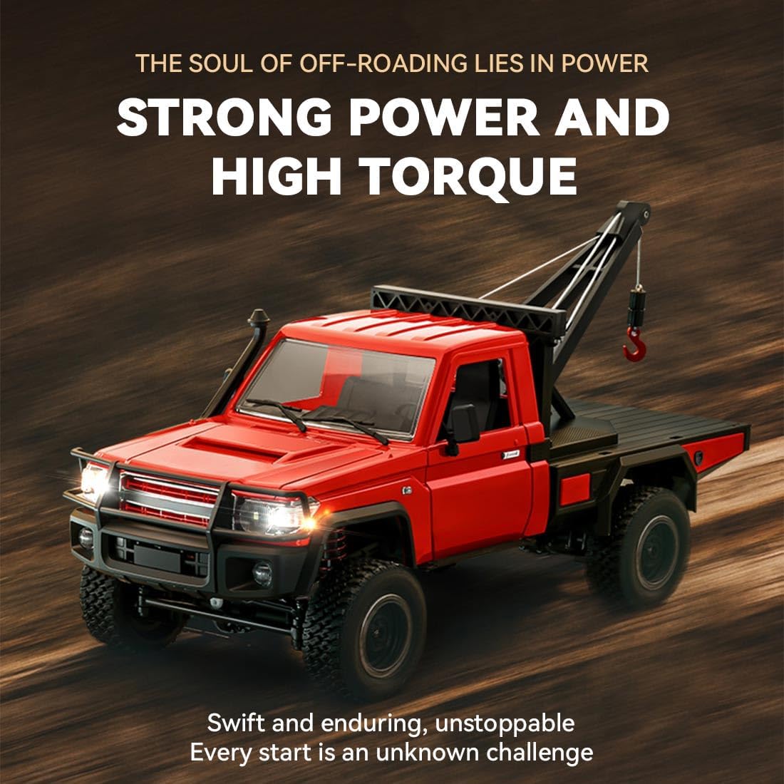 OBIOCKIDAY 1/12 リモコン オフロードカー 2.4G フルプロポーショナル 4WD RCクライミングカー ライト付き