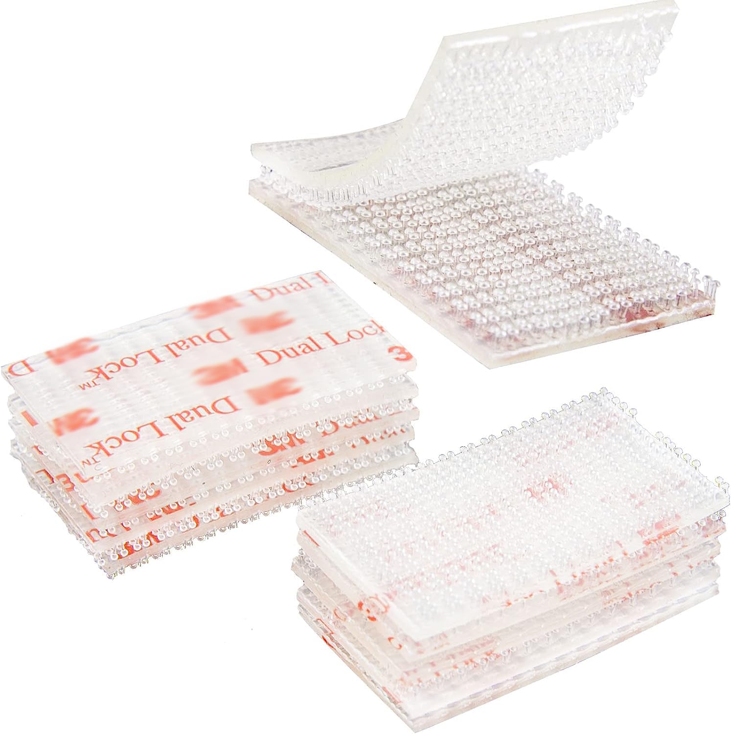 Dual Lock Tape, 10pcs Dual Lock Heavy Duty Mounting Tape，Interlocking Tape Reclosable Fastener Self Sticky Dual Lock Strip for Indoor and Outdoor Mounting Tape Clear/Transparent,1in x 2in