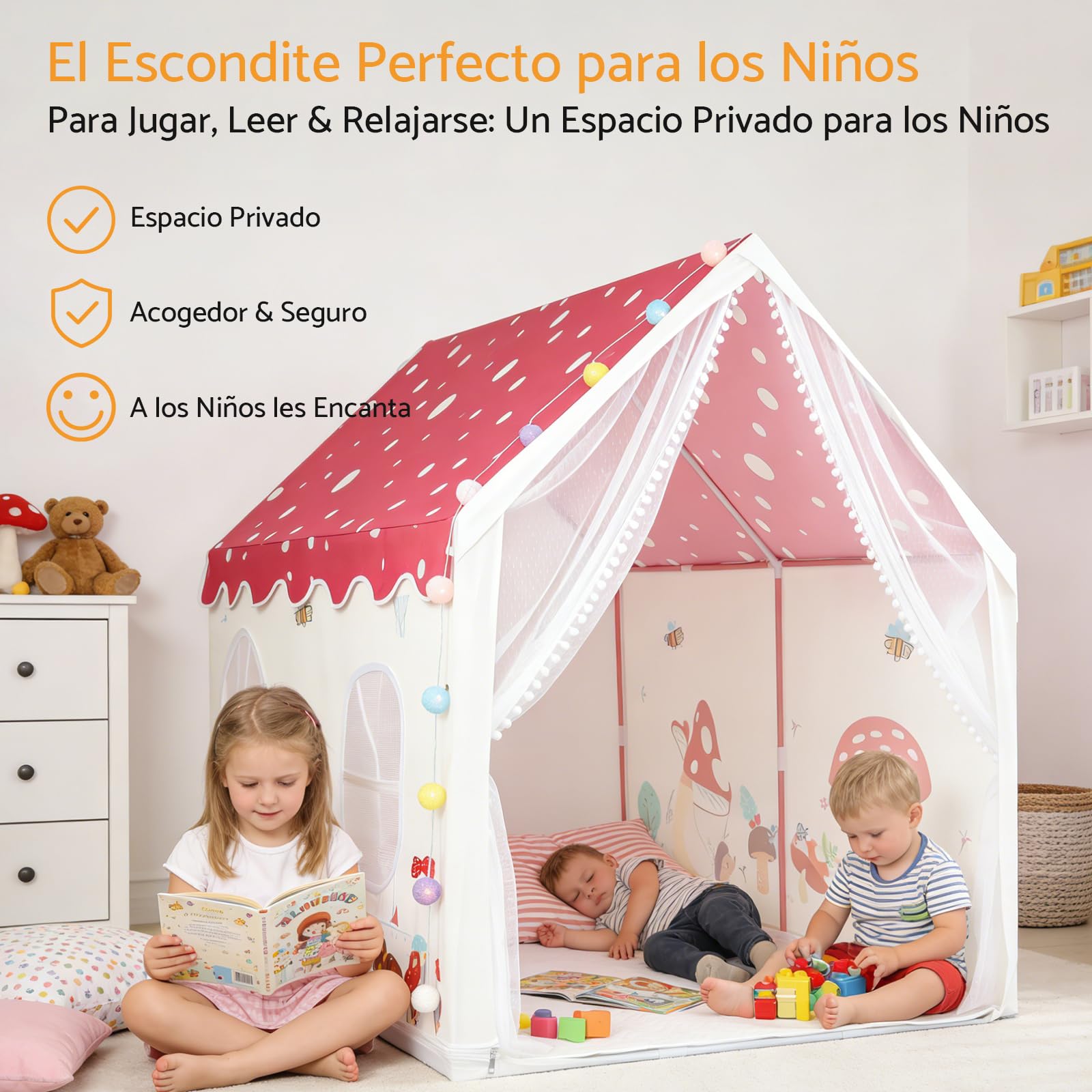 Tienda de Juegos Infantil con Luz LED y Alfombrilla Antideslizante