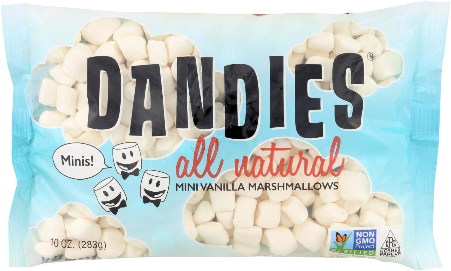 DANDIESAir Puffed Mini Marshmallows - Classic Vanilla - Case of 12 - 10 oz.