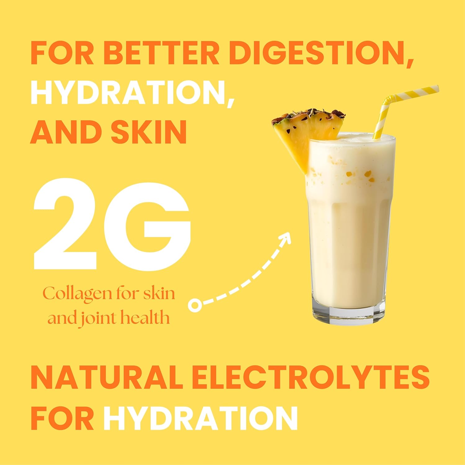 Fiber Supplement Powder for Women & Men, Organic Acacia Fiber with Collagen, Probiotics & Electrolytes, Daily Digestive Support, Tropical Tango Flavor, 240g - Image 5