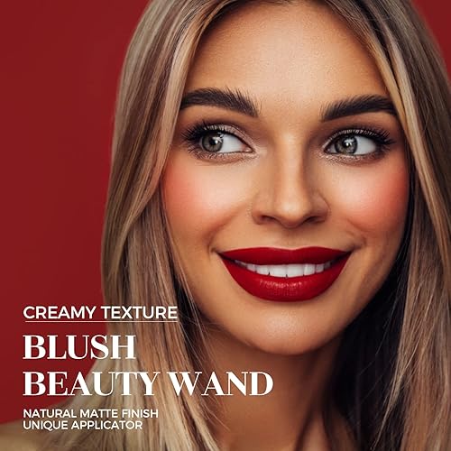 Miniatura 7 de Reddhoon Contour Beauty Wand, contorno líquido de cara, resaltador y barra de rubor con aplicador de cojín, acabado mate natural suave, barra de