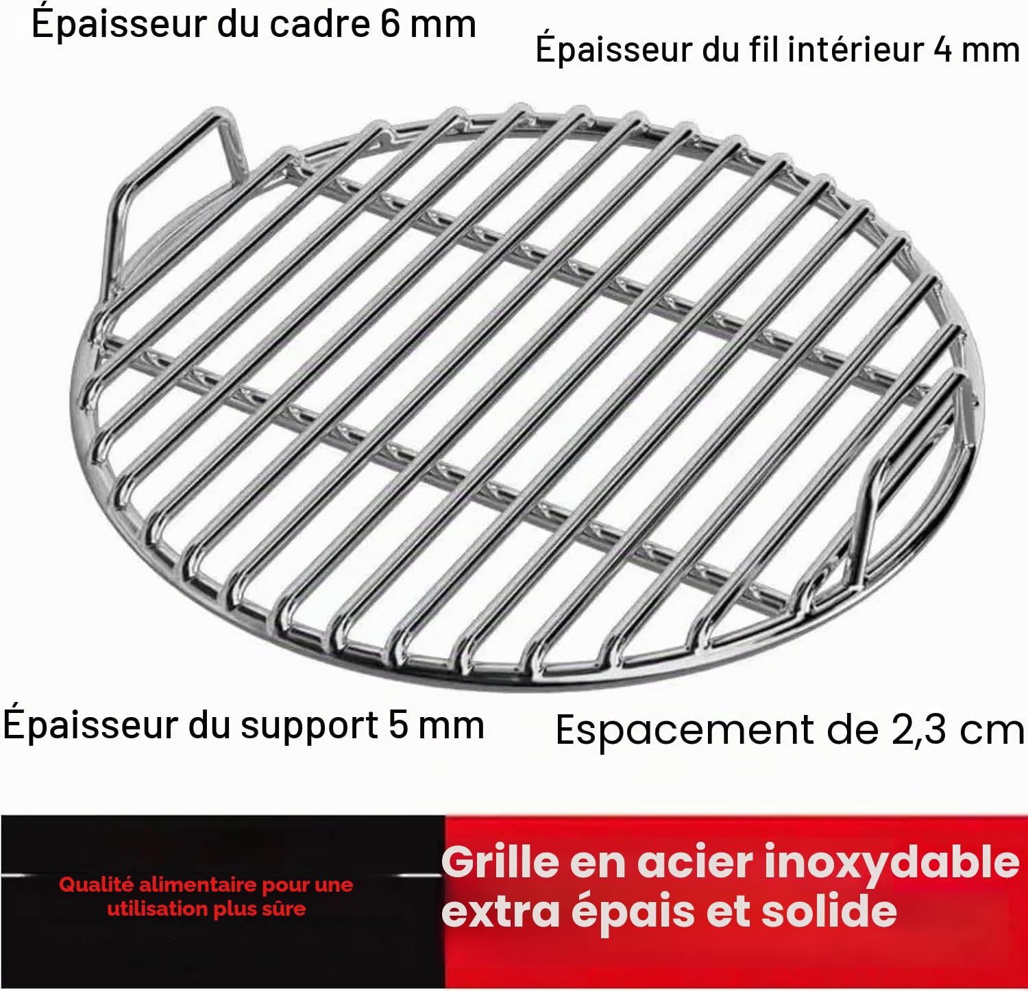 Nouvelle grille de barbecue en acier inoxydable ronde, différentes tailles, grille de barbecue pour camping, pique-nique, jardin, construction soudée durable, nettoyage facile, réchauffement uniforme