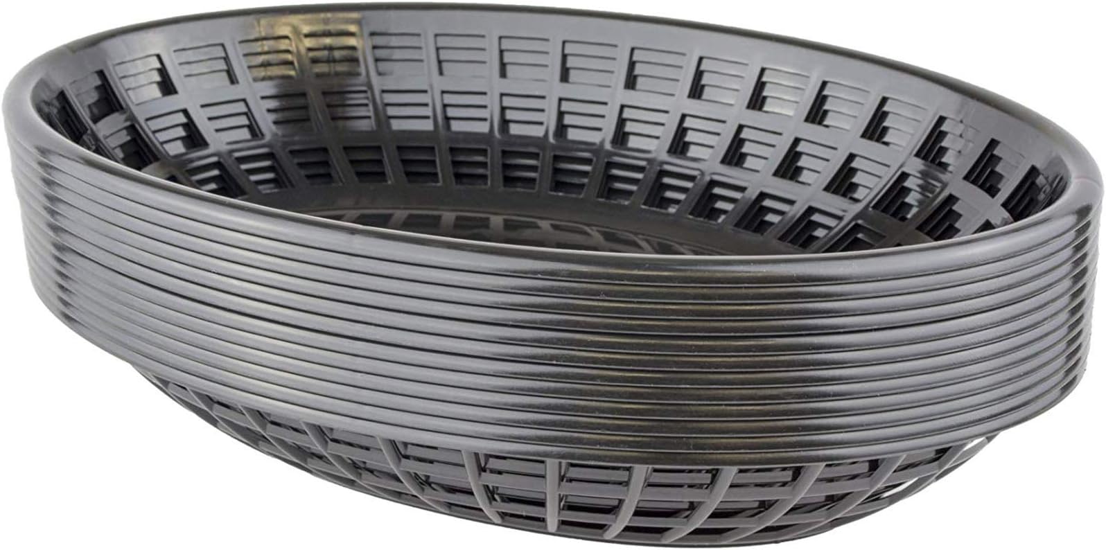Bear Paws - Food Baskets - Plastic Basket - Oval Bread Baskets - Serving Basket - Restaurant Baskets - Deli Tray - Fries, Burgers, Crawfish - 12 Count, Black