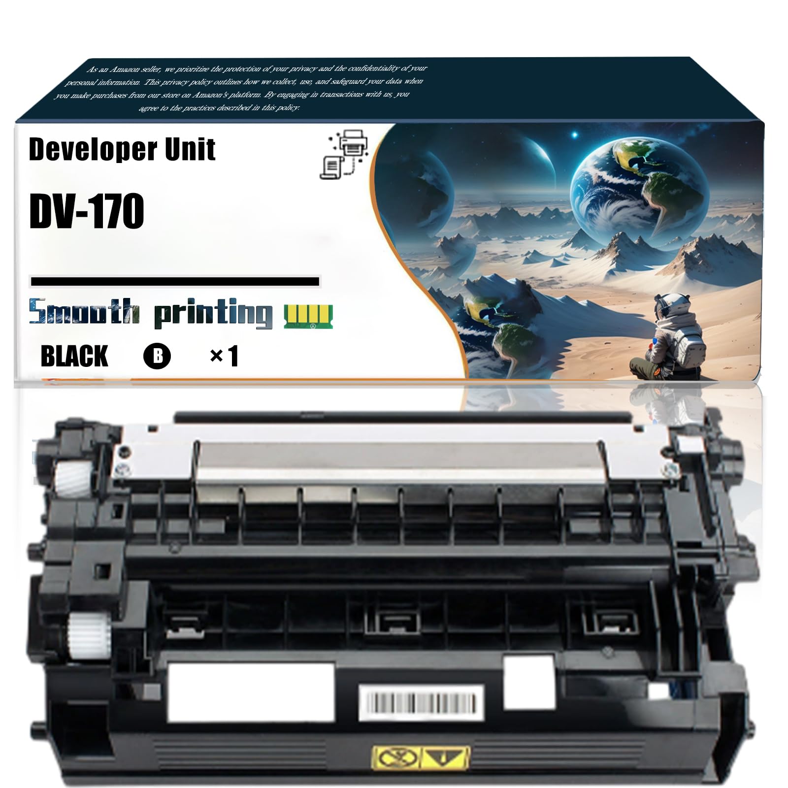 Replacement Parts Developer Unit DV-170 Compatible with Kyocera ECOSYS M2035dn M2535dn FS-1035MFP FS-1135MFP Printers, Contains Chip and Clear Printing (1 Pack Black)