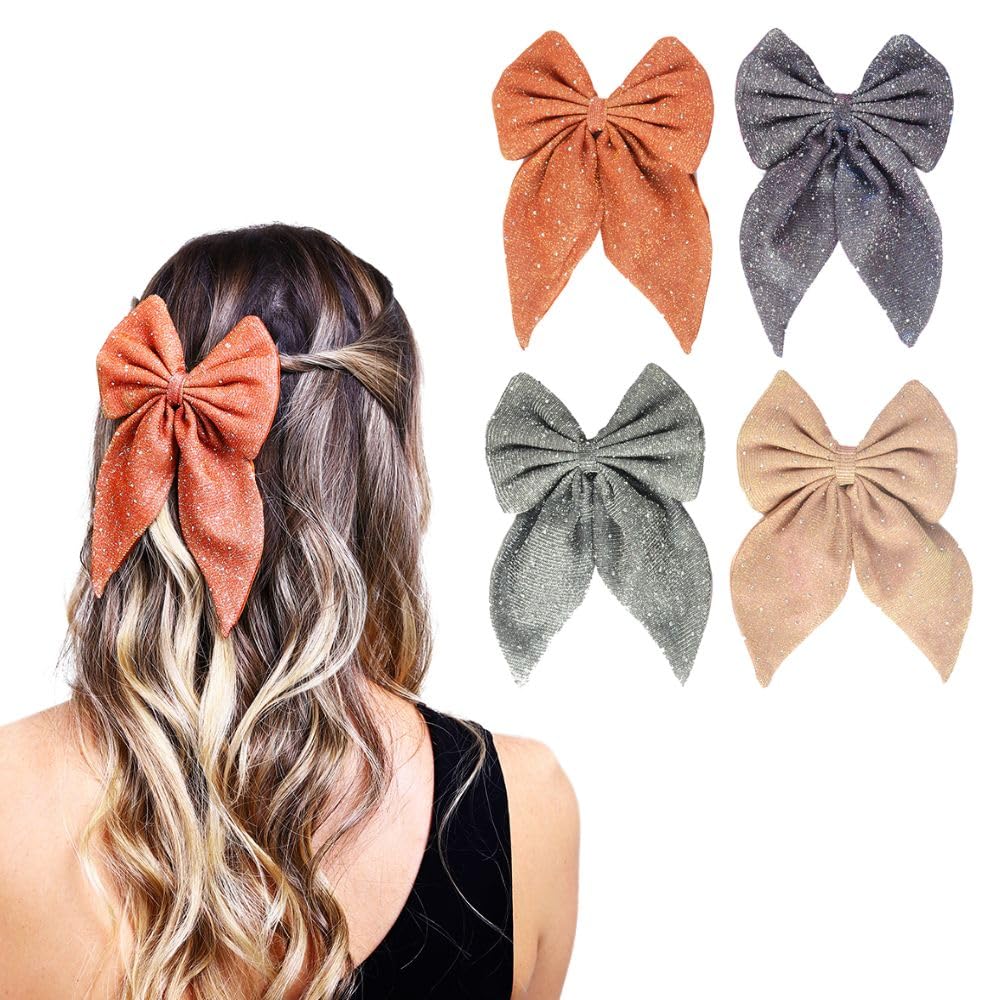 Radhu & Kabby Trendy Hair Bow Clip for Women/Girls | Comfortable Hair Accessories | Fancy & Stylish | Anti-Hair Breakage Hairclips | Birthday Gift | Same As Pic | 4 Pcs (B0C9GN4GF2) Amazon Price History, Amazon Price Tracker