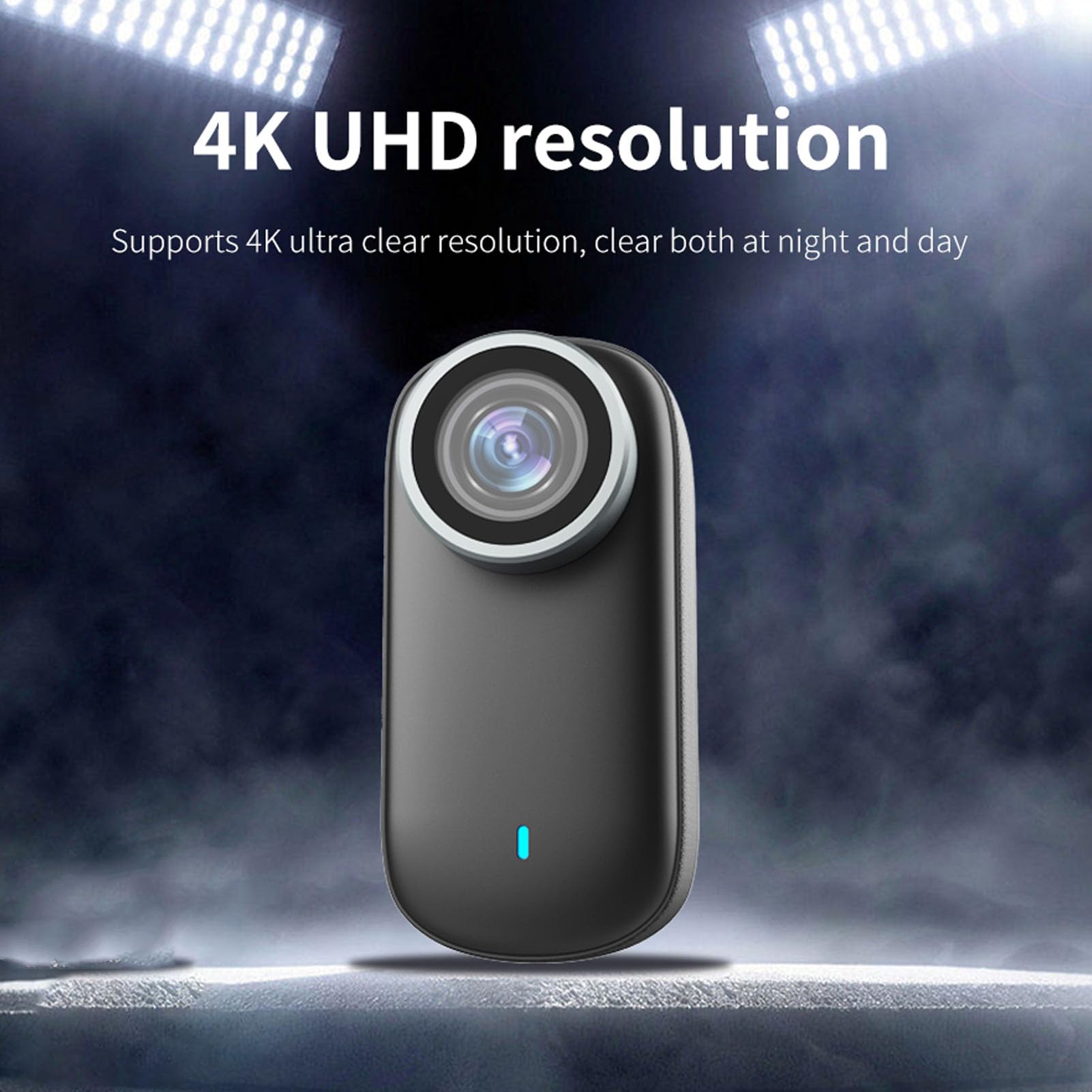 Garsent Kamera Akcji 4K, Przenośna Kamera do Nagrywania Wideo, Fotografia Szerokiego Kąta Wi -Fi, Przenośna Osobista Kamera do Pracy, Jazda na Rowerze, podróż, Chodzenie Zwierząt