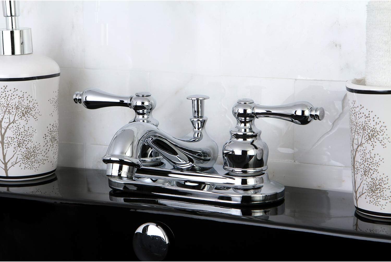 Kingston Brass KB601ALB 4 in. Centerset Bathroom Faucet, Polished Chrome