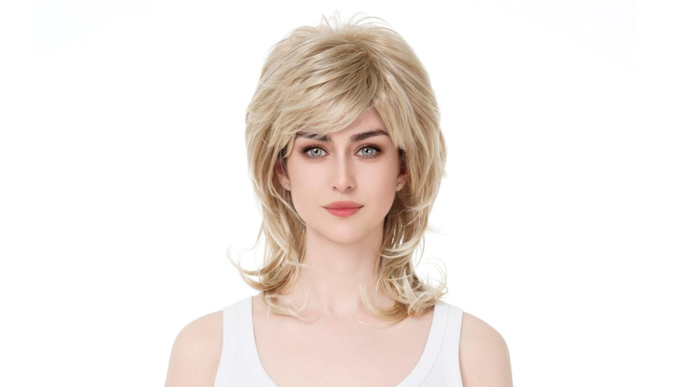 Shaggy Layered Synthetic Wig Shoulder Length with Bangs Stylish Party Wear Brown Synthetic Wig – Shoulder Length Layered Cut With Side  main image 3